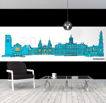 Picture of Amsterdam Netherlands Colored Panorama